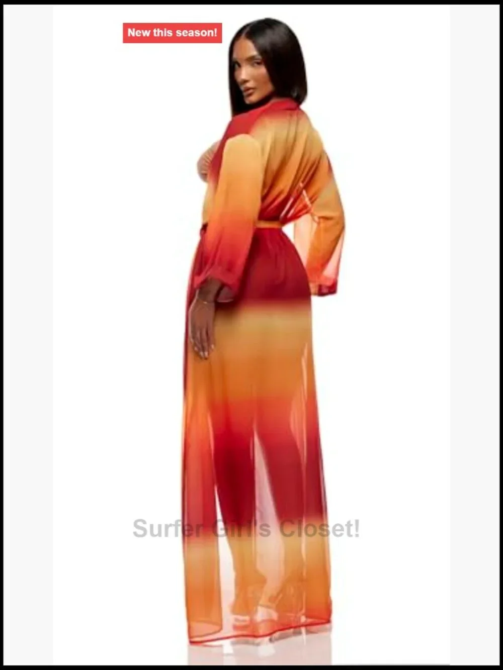 Polyester Mesh Pool Kimono Swim Cover Up Relaxed Fit